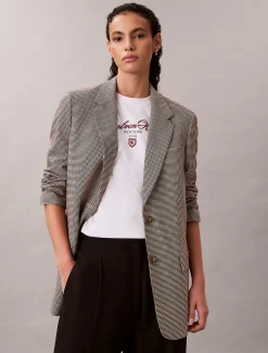 Calvin Klein Klassischer Blazer aus garngefärbtem technischem Gewebe^Damen JackenFrisch Eingetroffen