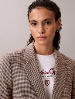 Calvin Klein Klassischer Blazer aus garngefärbtem technischem Gewebe^Damen JackenFrisch Eingetroffen