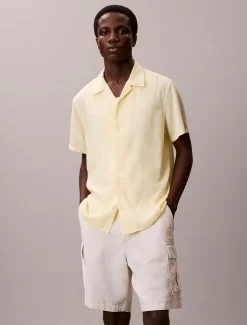 Calvin Klein Klassisches Button-Down-Hemd aus Leinen-Mix^Herren Hemden & Poloshirts