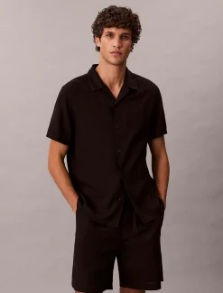 Calvin Klein Klassisches Button-Down-Hemd aus Leinen-Mix^Herren Hemden & Poloshirts