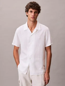 Calvin Klein Klassisches Button-Down-Hemd aus Leinen-Mix^Herren Hemden & Poloshirts