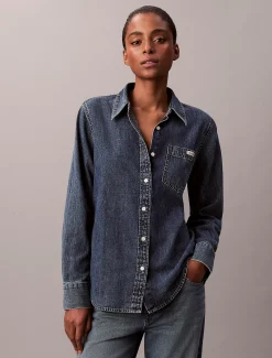Calvin Klein Klassisches Button-Down-Hemd aus Denim^Damen Hemden & Blusen|T-shirts & Tops