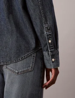 Calvin Klein Klassisches Button-Down-Hemd aus Denim^Damen Hemden & Blusen|T-shirts & Tops