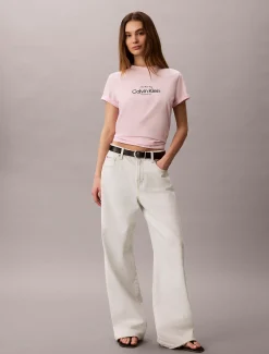 Calvin Klein Klassisches NYC Logo-T-Shirt^Damen T-shirts & Tops