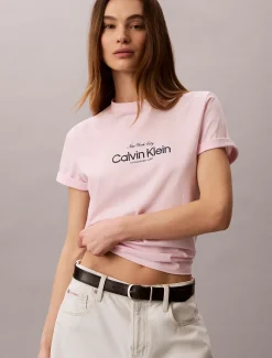 Calvin Klein Klassisches NYC Logo-T-Shirt^Damen T-shirts & Tops