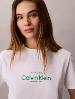 Calvin Klein Klassisches NYC Logo-T-Shirt^Damen T-shirts & Tops