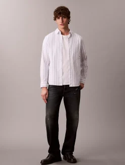 Calvin Klein Klassisches Oxford-Button-Down-Hemd mit Streifenmuster^Herren Hemden & Poloshirts