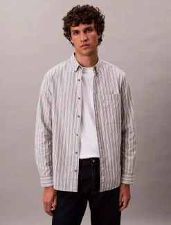 Calvin Klein Klassisches Oxford-Button-Down-Hemd mit Streifenmuster^Herren Hemden & Poloshirts