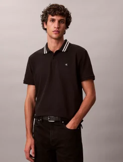 Calvin Klein Klassisches Poloshirt mit Monogramm und Piqué-Spitze^Herren Hemden & Poloshirts