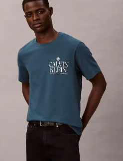 Calvin Klein Klassisches T-Shirt mit Logo-Rosen-Grafik^Herren T-shirts