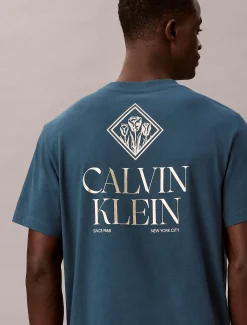 Calvin Klein Klassisches T-Shirt mit Logo-Rosen-Grafik^Herren T-shirts