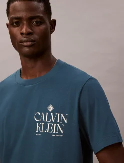 Calvin Klein Klassisches T-Shirt mit Logo-Rosen-Grafik^Herren T-shirts