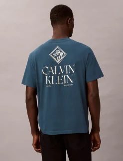 Calvin Klein Klassisches T-Shirt mit Logo-Rosen-Grafik^Herren T-shirts