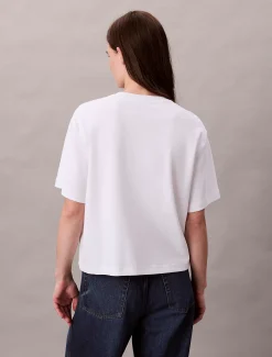 Calvin Klein Klassisches T-Shirt mit Logo-Grafik-Stickerei^Damen T-shirts & Tops