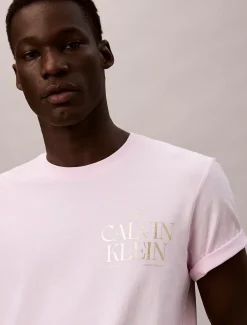 Calvin Klein Klassisches T-Shirt mit Logo-Rosen-Grafik^Herren T-shirts