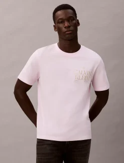 Calvin Klein Klassisches T-Shirt mit Logo-Rosen-Grafik^Herren T-shirts
