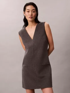 Calvin Klein Kleid aus doppelseitiger Wolle^Damen Kleider & Röcke