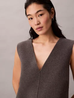 Calvin Klein Kleid aus doppelseitiger Wolle^Damen Kleider & Röcke