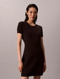 Calvin Klein Kleid aus technischem Strick^Damen Kleider & Röcke