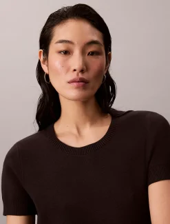 Calvin Klein Kleid aus technischem Strick^Damen Kleider & Röcke