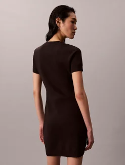 Calvin Klein Kleid aus technischem Strick^Damen Kleider & Röcke