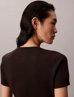 Calvin Klein Kleid aus technischem Strick^Damen Kleider & Röcke