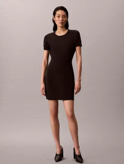 Calvin Klein Kleid aus technischem Strick^Damen Kleider & Röcke