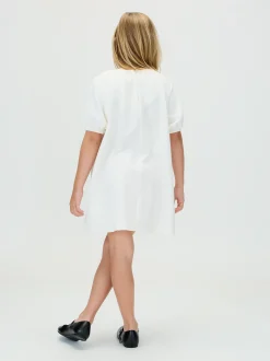 Calvin Klein Kleid im Knitter-Look mit Puffärmeln^Kinder Kleidung