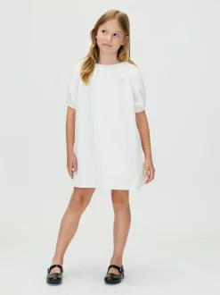 Calvin Klein Kleid im Knitter-Look mit Puffärmeln^Kinder Kleidung