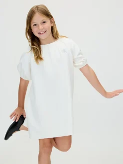 Calvin Klein Kleid im Knitter-Look mit Puffärmeln^Kinder Kleidung