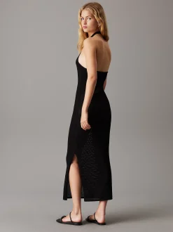 Calvin Klein Kleid mit Neckholder aus Stretch-Strick^Damen Kleider & Röcke