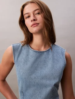 Calvin Klein Kleid mit offenem Rücken und Flügelärmeln^Damen Kleider & Röcke