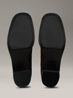 Calvin Klein Kniehohe Ankle Boots aus Leder mit quadratischem Zehenbereich und Reißverschluss^Damen Boots