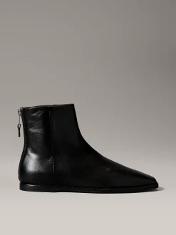 Calvin Klein Kniehohe Ankle Boots aus Nappaleder mit quadratischem Zehenbereich und Reißverschluss^Damen Boots