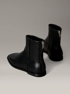 Calvin Klein Kniehohe Ankle Boots aus Nappaleder mit quadratischem Zehenbereich und Reißverschluss^Damen Boots
