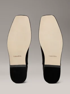 Calvin Klein Kniehohe Ankle Boots aus Nappaleder mit quadratischem Zehenbereich und Reißverschluss^Damen Boots