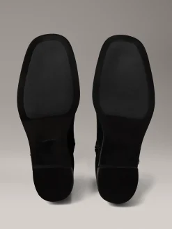 Calvin Klein Kniehohe Ankle Boots aus Leder mit quadratischem Zehenbereich und Reißverschluss^Damen Boots