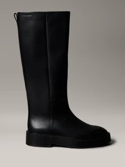 Calvin Klein Kniehohe Stiefel aus Leder mit Blockabsatz^Damen Boots