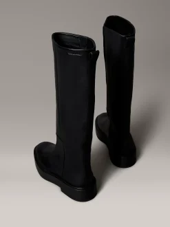 Calvin Klein Kniehohe Stiefel aus Leder mit Blockabsatz^Damen Boots