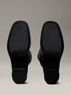 Calvin Klein Kniehohe Stiefel aus Leder mit quadratischem Zehenbereich und Reißverschluss^Damen Boots