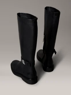 Calvin Klein Kniehohe Stiefel aus Leder mit charakteristischem Logo^Damen Boots