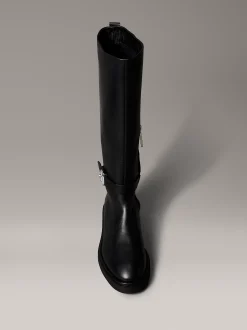 Calvin Klein Kniehohe Stiefel aus Leder mit charakteristischem Logo^Damen Boots