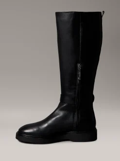 Calvin Klein Kniehohe Stiefel aus Leder mit charakteristischem Logo^Damen Boots