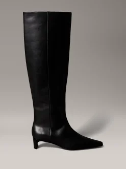 Calvin Klein Kniehohe Stiefel aus Leder mit Pfennigabsatz^Damen Boots