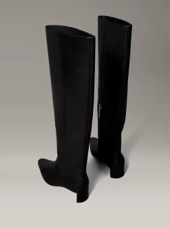 Calvin Klein Kniehohe Stiefel aus Leder mit Pfennigabsatz^Damen Boots