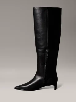 Calvin Klein Kniehohe Stiefel aus Leder mit Pfennigabsatz^Damen Boots