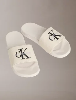 Calvin Klein Konturierte Logo-Slippers aus Canvas^Herren Slippers & Flip Flops