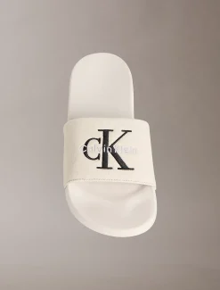 Calvin Klein Konturierte Logo-Slippers aus Canvas^Herren Slippers & Flip Flops