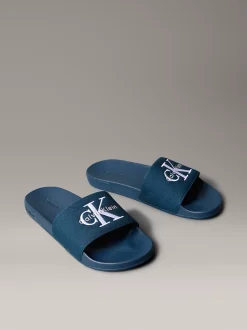 Calvin Klein Konturierte Logo-Slippers aus Canvas^Herren Slippers & Flip Flops