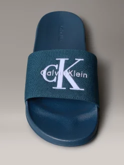 Calvin Klein Konturierte Logo-Slippers aus Canvas^Herren Slippers & Flip Flops